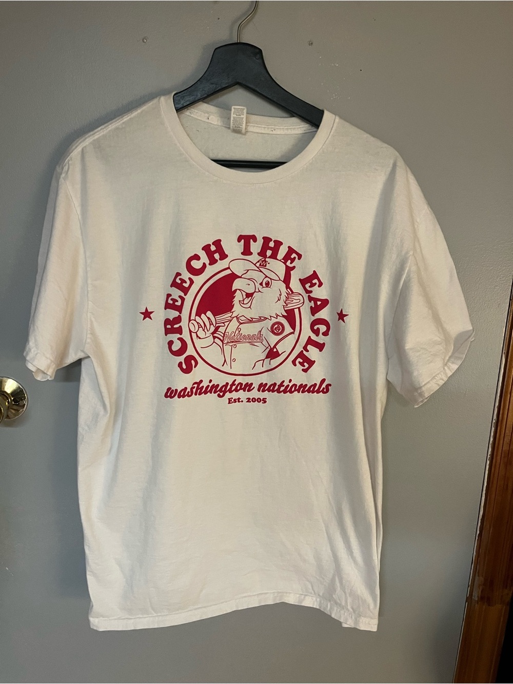 Washington Nationals "Screech the Eagle" White Graphic T-Shirt